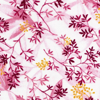 Delicate leaves on color background