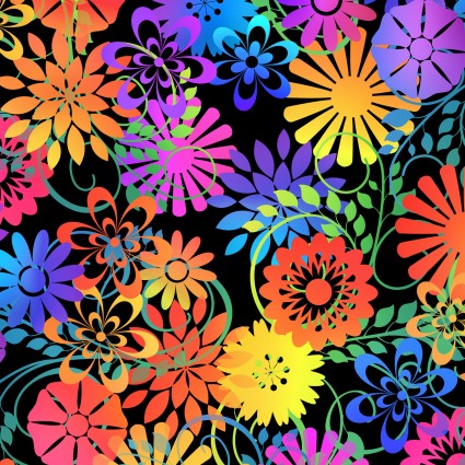 Geo Floral on Black