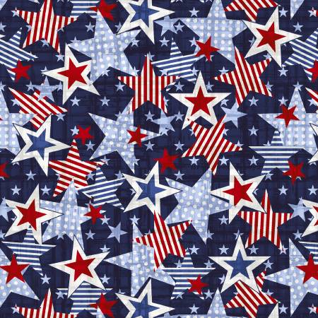 Red, White and Starry Wide Back